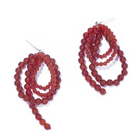 IRIS47|fabiana red agate pierce ピアス 赤めのう 天然石