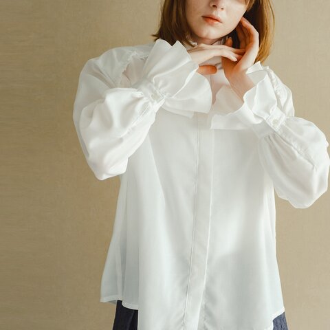 WHYTO.|スタンドフリルカラー ブラウス “stand frill collar blouse” wht26hbl4090 おでかけ フォーマル オケージョン