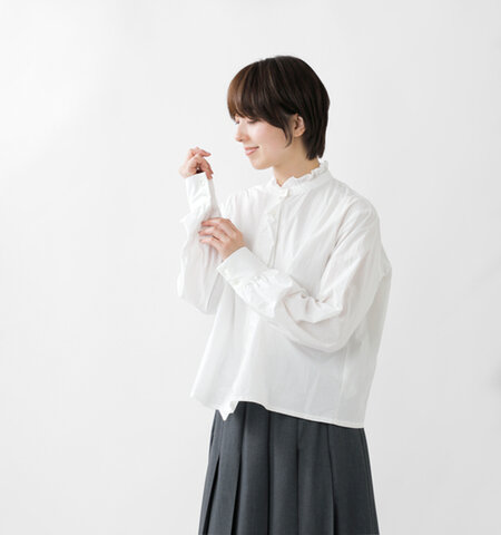 MidiUmi｜コットン フリル シャツ “frill short shirt” 1-739457-tr