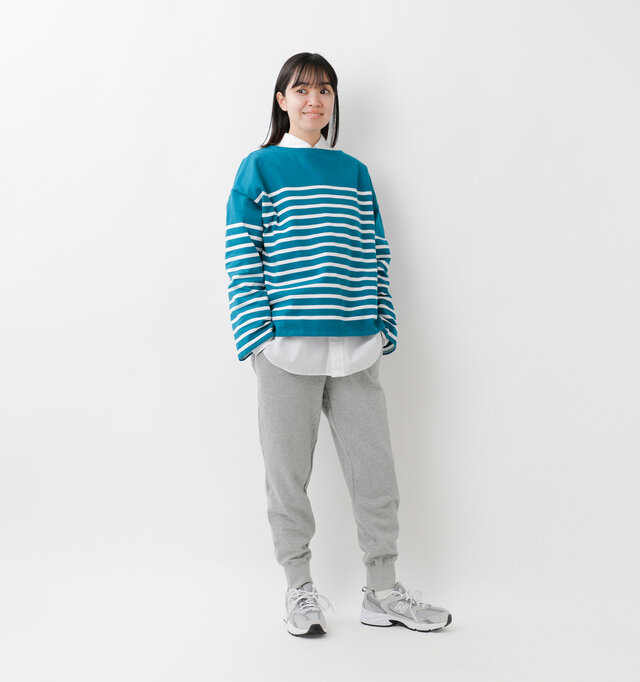 model saku：163cm / 43kg 
color : turquoise×white / size : 1