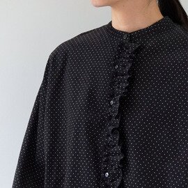 marble SUD|ドットコーデュロイ フリルブラウス