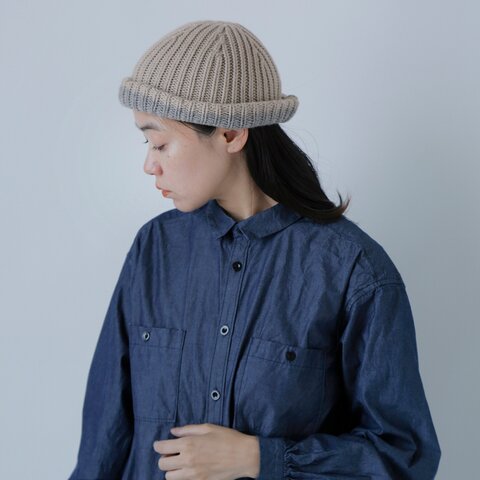 mature ha.|カシミヤ 100% スラント カッティング ニット キャップ 帽子 “slant cutting knit cap” mk-2306-rf