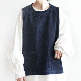 Brocante|ジャガードデニム ポッシュブトンジレ ベスト レディース トップス 異素材ドッキング 38-0279z