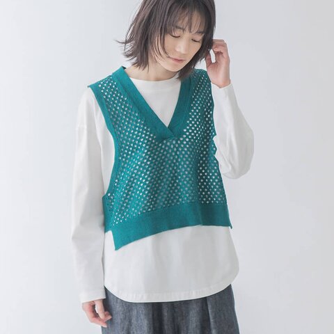 TUTIE.|コットンリネンアイレットニットベスト