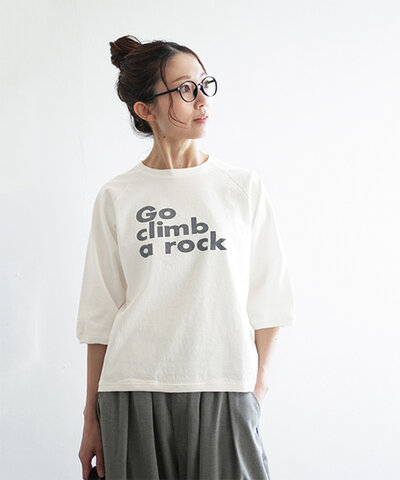 PACIFIC PARK STORE|17/1 BD天竺ラグランプリントプルオーバー ”GO CLIMB A ROCK” Tシャツ pps-28245