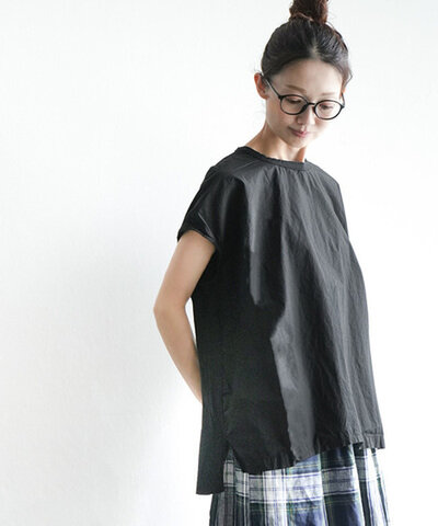 prit|【SALE 20%OFF】30/1ハイゲージ天竺×80/1タイプライター切替スリーブレスプルオーバー レディース トップス Tシャツ 半袖 p92622