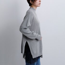 siro de labonte|コットン ボトルネック サイドスリット ニットプルオーバー r643102