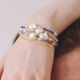 les bon bon｜lapis lazuli dreamy bracelet　ブレスレット　天然石　パール