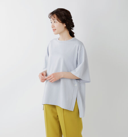 euphoric'|コットンジャージー サイドボタン Tシャツ eu-ct3107-ms