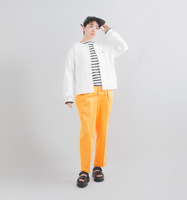 model saku：163cm / 43kg 
color : Ｍustard orange / size : 2