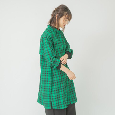 TUTIE.|リヨセルコットンチェックロングシャツ 長袖シャツ