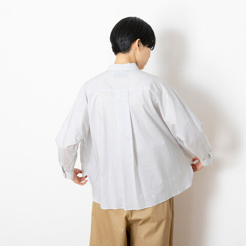 STAMP AND DIARY｜刺繍 ”ペサパッロ” 60コットンローン シャツカラービッグシャツ