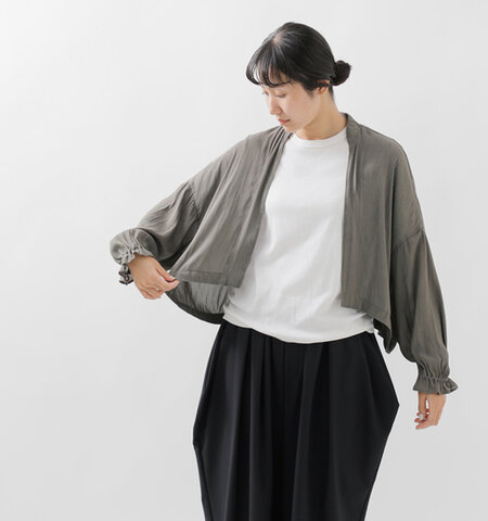 NO CONTROL AIR|強撚割繊 ワッシャー リブライクカラー ショート ブルゾン le-nc2109cd-mn