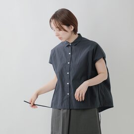 nicholson&nicholson|ウォッシュドコットン バックギャザー ショートスリーブ ブラウス 半袖 “TENDER” tender-w【2026ss先行受注会】