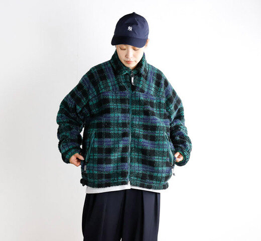 WILD THINGS|WILD THINGS ワイルドシングス WT26127AD フラッフィーチェックボアジャケット FLUFFY CHECK BOA JACKET