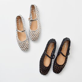 PAOLO BOVE|レザーメッシュ ストラップ バレエシューズ chr-2511-25-a【2026ss先行受注会】