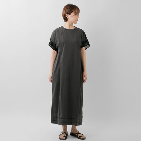 NOMBRE IMPAIR|メッシュ コンビ 天竺 Tシャツ ワンピース 01-1-03-209-5-1-nk
