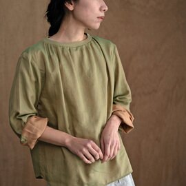 hatsutoki｜w-face ロングティーブラウス(ピスタチオ) | Tシャツのようなブラウス