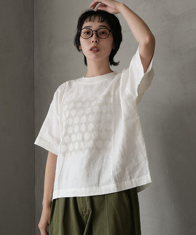mao made|【WOODY別注】ドットプリントPO 布帛TEE Tシャツ カットソー プルオーバー トップス 992314