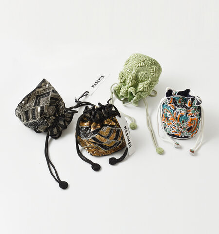 MARCHER|巾着 ビーズ ショルダー バッグ beads-shoulder-fn