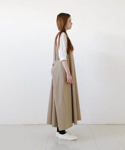Mochi｜ v-neck belt dress [ms22-op-02/beige/・1] Vネックベルトドレス