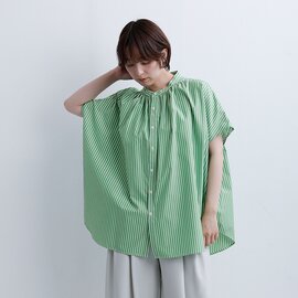 manon|ストライプ フレンチスリーブ ビッグ アミカル シャツ STRIPE FRENCH SLEEVE BIG AMICAL SHIRT mnn-spsh-043