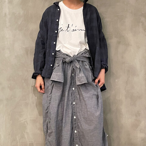 ichi｜Chambray Work Long Shirt