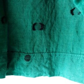 ichi Antiquités｜Linen Embroidery Dots Shirt Dress