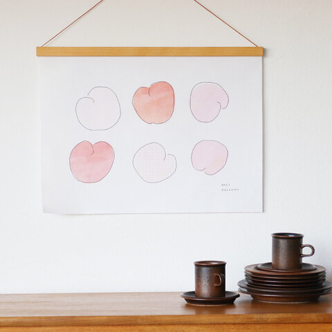 nunocoto｜ファブリックポスター：peaches（こいずみめい）