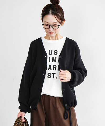 SOLAMONAT|ウエハースニット ドローコードカーディガン トップス レディース sma-knit-cordcd