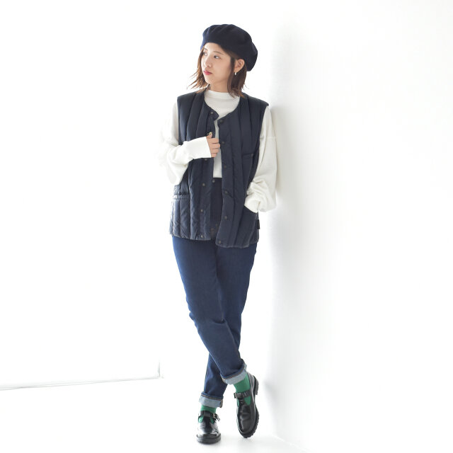モデル:157cm / 47kg
color : navy / size : 38(レディースフリー)