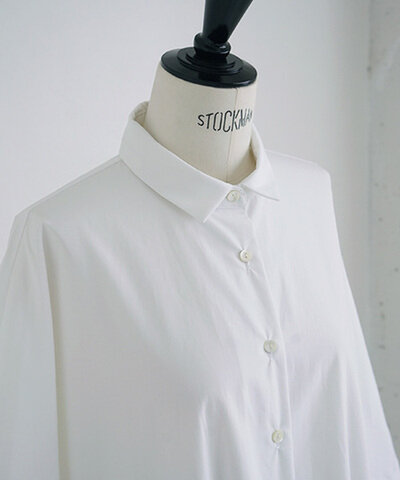 Mochi｜supima cotton long shirt dress(white)