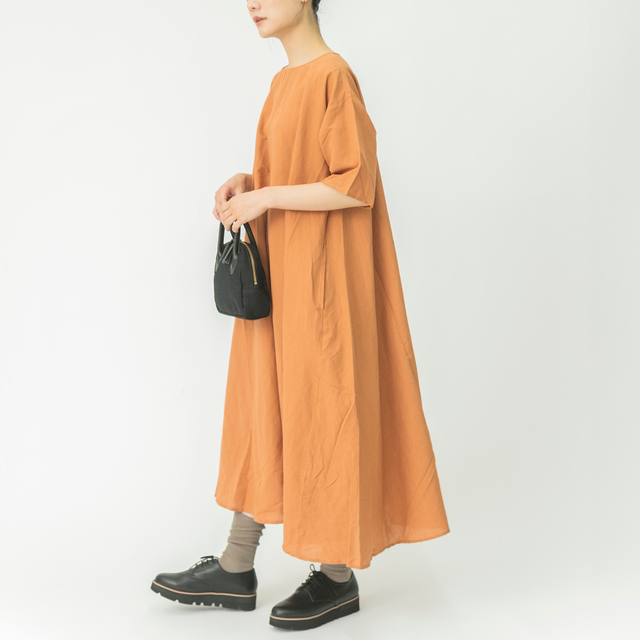 TUTIE コットンリネンブロード2WAYワンピース TUTIE.|コットンリネンハーフスリーブフレアワンピース - TUTIE