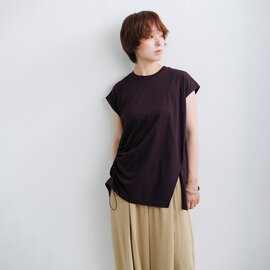 HERENCIA|コットン サイドシャーリング クルーネック カットソー h526127 2026aw新作