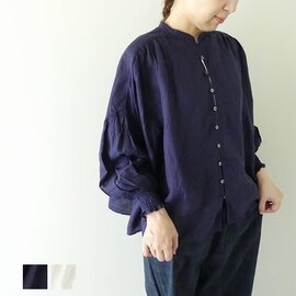 UNIVERSAL TISSU|【ご予約】リネンシャーリングブラウス(UT241BL045)