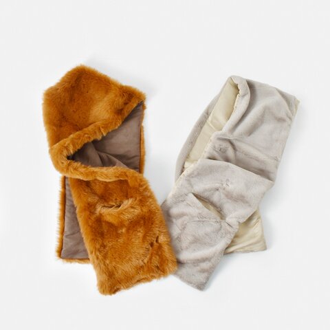 TWEEDMILL|エコファー ポケット付き スカーフ fur-28-174-tr ツイードミル