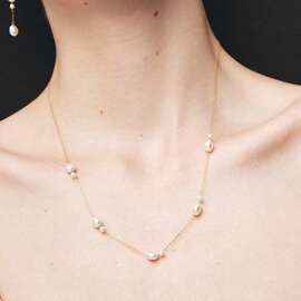 les bon bon|flotter pearl long necklace ネックレス K10 淡水パール
