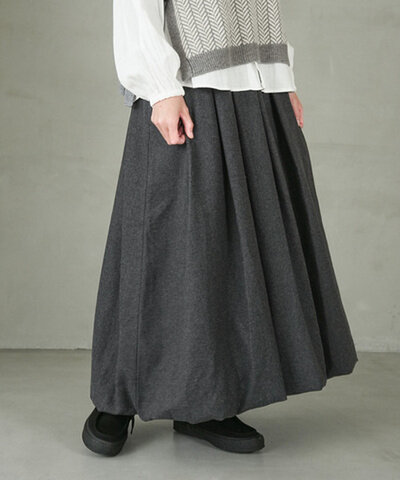 MidiUmi|【WOODY別注】wool balloon SK ウール バルーンスカート ボトムス レディース ボリューム ロング 6154