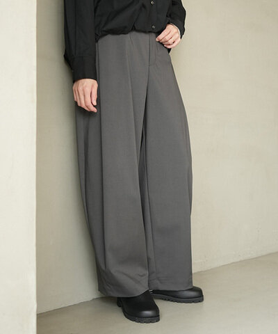 mizuiro ind|deep tuck PT ディープタックパンツ ワイドパンツ ボトムス スラックス 3-260105