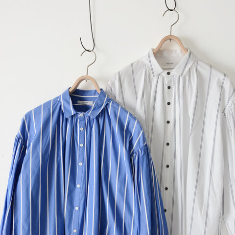 manon|AMICAL DRESS SHIRT レギュラーカラーワイドシルエットギャザーシャツ・MNN-SH-082 マノン