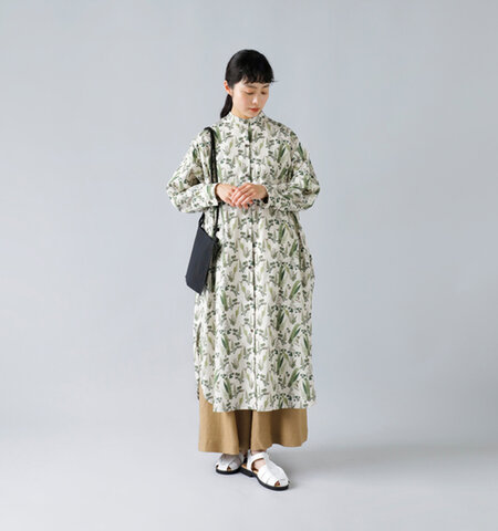 atelier naruse｜デヴォ社 プリントシリーズ botanical コットン ロング シャツ f02051-b