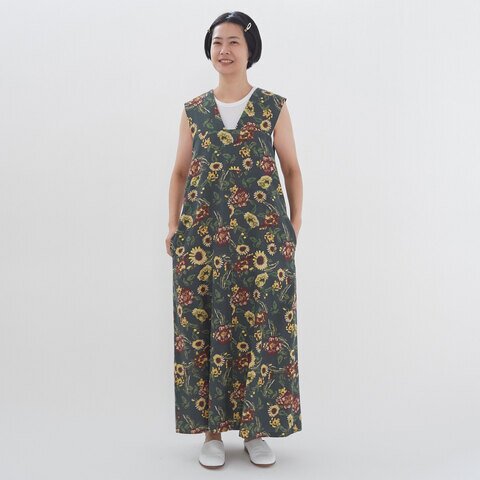 yuni｜フラワープリント　ジャンパースカート 1701OP024231