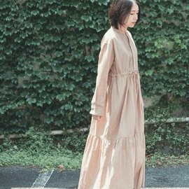 GALERIE TISSU｜オーガニックジョーゼット ピンタックシャツドレス
