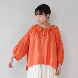 UNPLE|フレンチリネンのフリルカラーブラウス