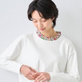 TOKYO BASIC|リバティ使い フリル襟 カットソー プルオーバー|長袖トップス スタンドフリル コットンカットソー