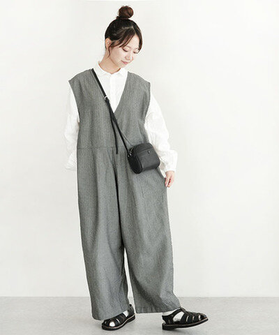 blue willow|コットンオックスサロペット レディース オールインワン 01efp14458