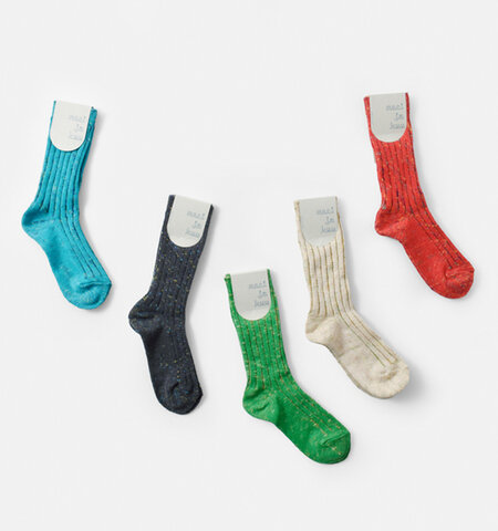 meri ja kuu|コットン 太リブ ミドル ソックス 靴下 “色の輪郭” mj-24403-tr