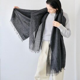 COOVA｜niuhans 別注 | Double-cloth Wool Silk Alpaca Stole  [ ストール・マフラー ]