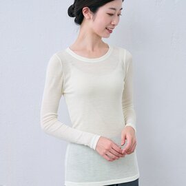 TOKYO BASIC|ミラクルウール100% リブ クルーネック プルオーバー|インナートップス インナー メリノウール