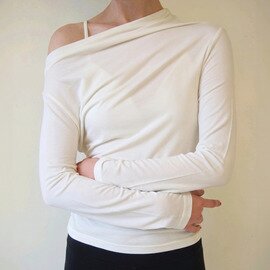 kiehtova|VEIL DRAPE TOPS トップス カットソー アシンメトリー